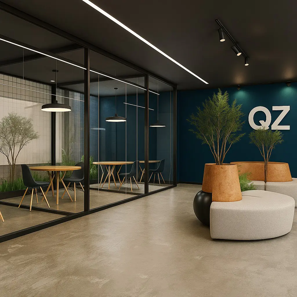 Recepção do escritório QZ Investimentos